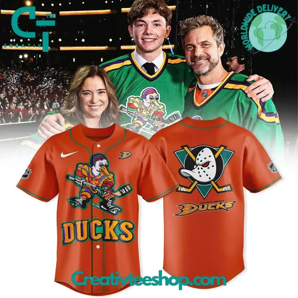 Anaheim Ducks Quack Attack Retro Edition Special Baseball Jersey Image