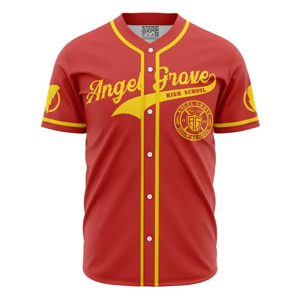 Angel Grove High School Power Rangers Baseball Jersey Image