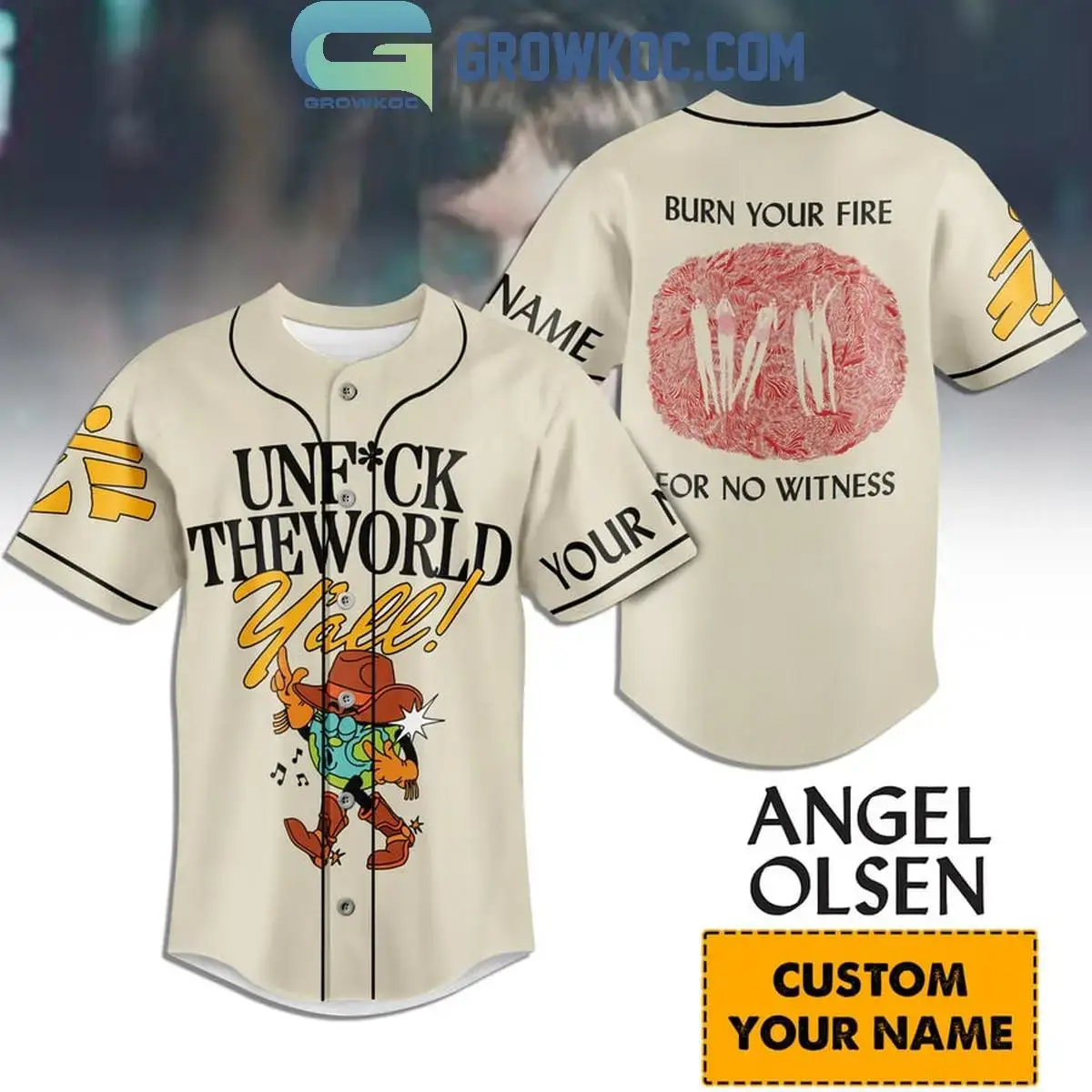 Angel Olsen Burn Your Fire For No Witness Personalized Baseball Jersey Image