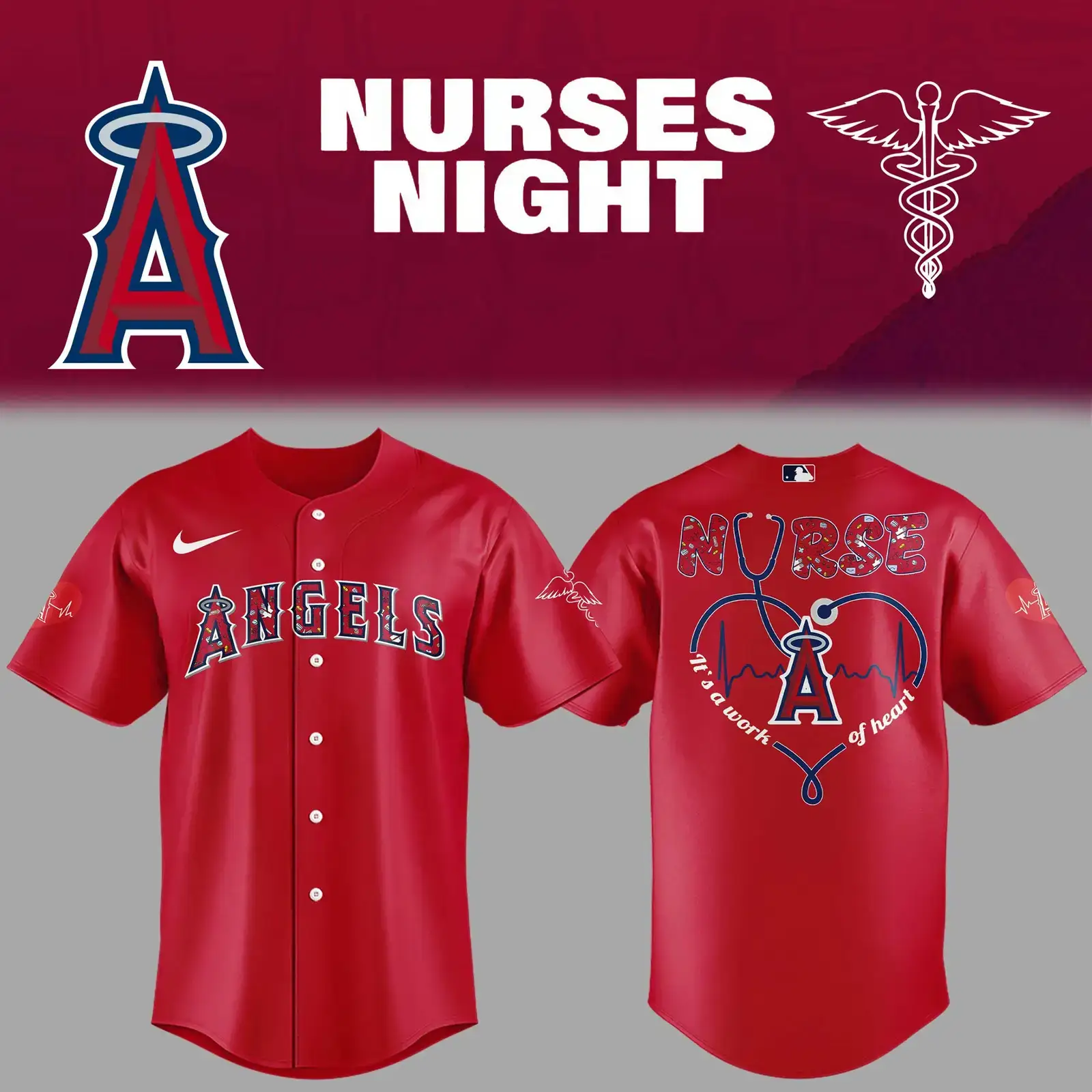 Angles Baseball Nurses Night Jersey Gifts For Baseball Players Gifts For Baseball Players Image