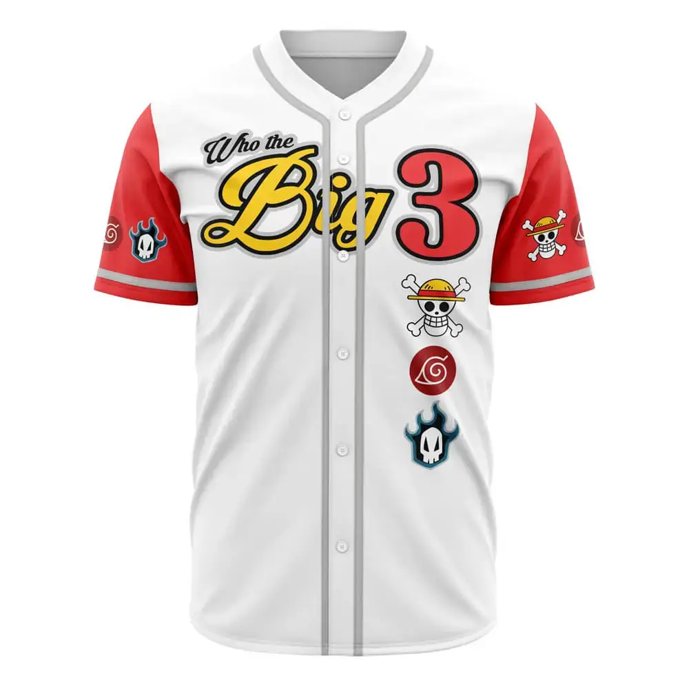 Anime Fan'S Dream: Big 3 Baseball Jersey - Unique Design, Bold Style! Image