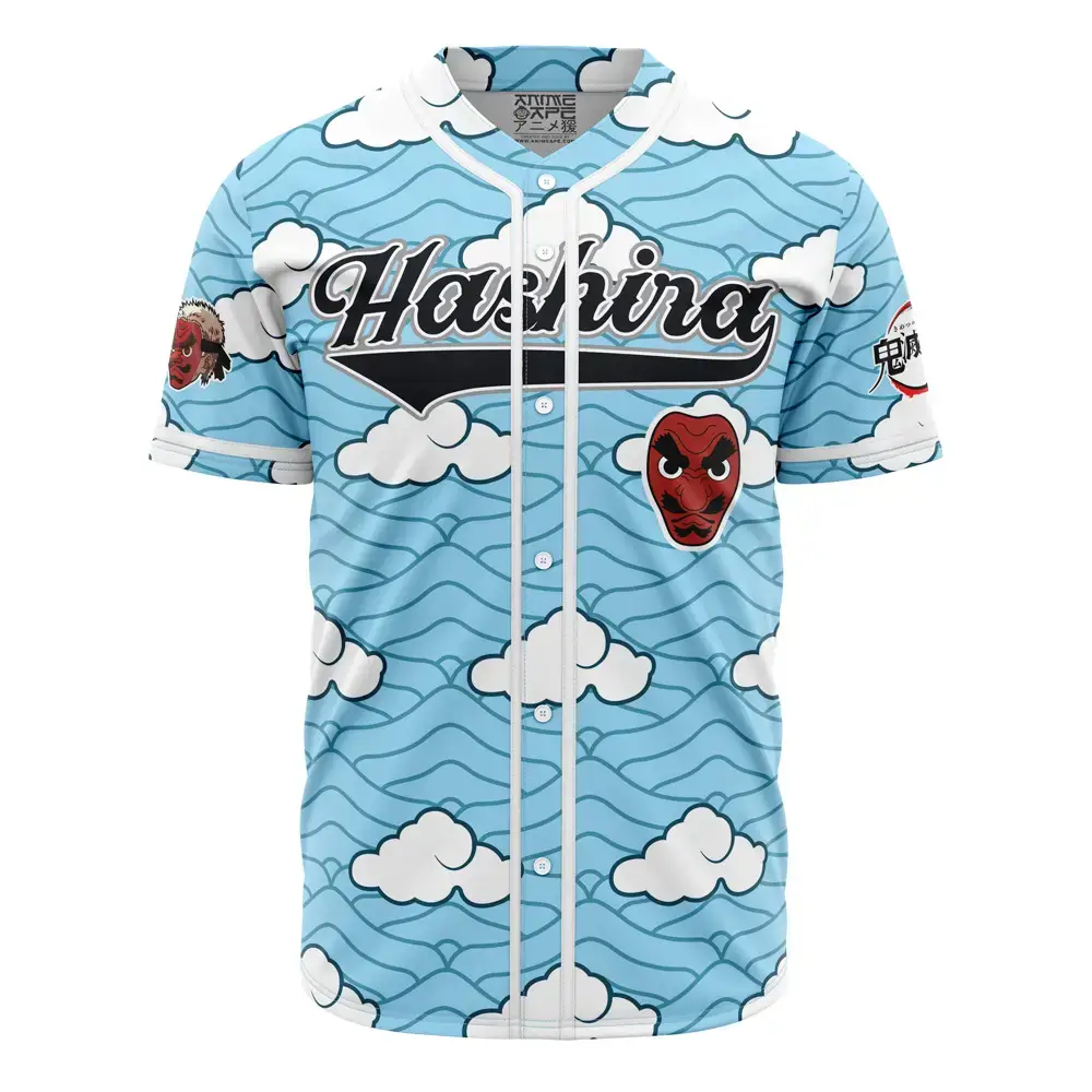 Anime-Inspired Blue Cloud Baseball Jersey – Unique Design & Comfortable Fit Image