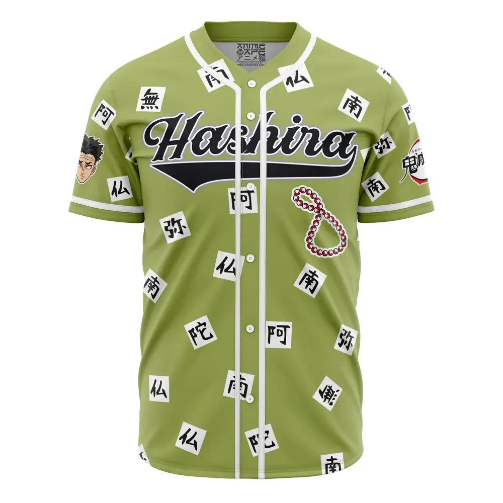 Anime-Inspired Green Baseball Jersey With Bold Graphic Design - Unisex Fashion Top Image
