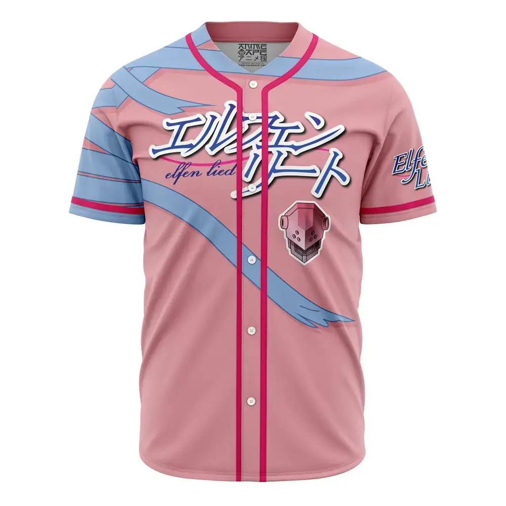 Anime-Inspired Pink Baseball Jersey - Elfen Lied Design For Fans Image