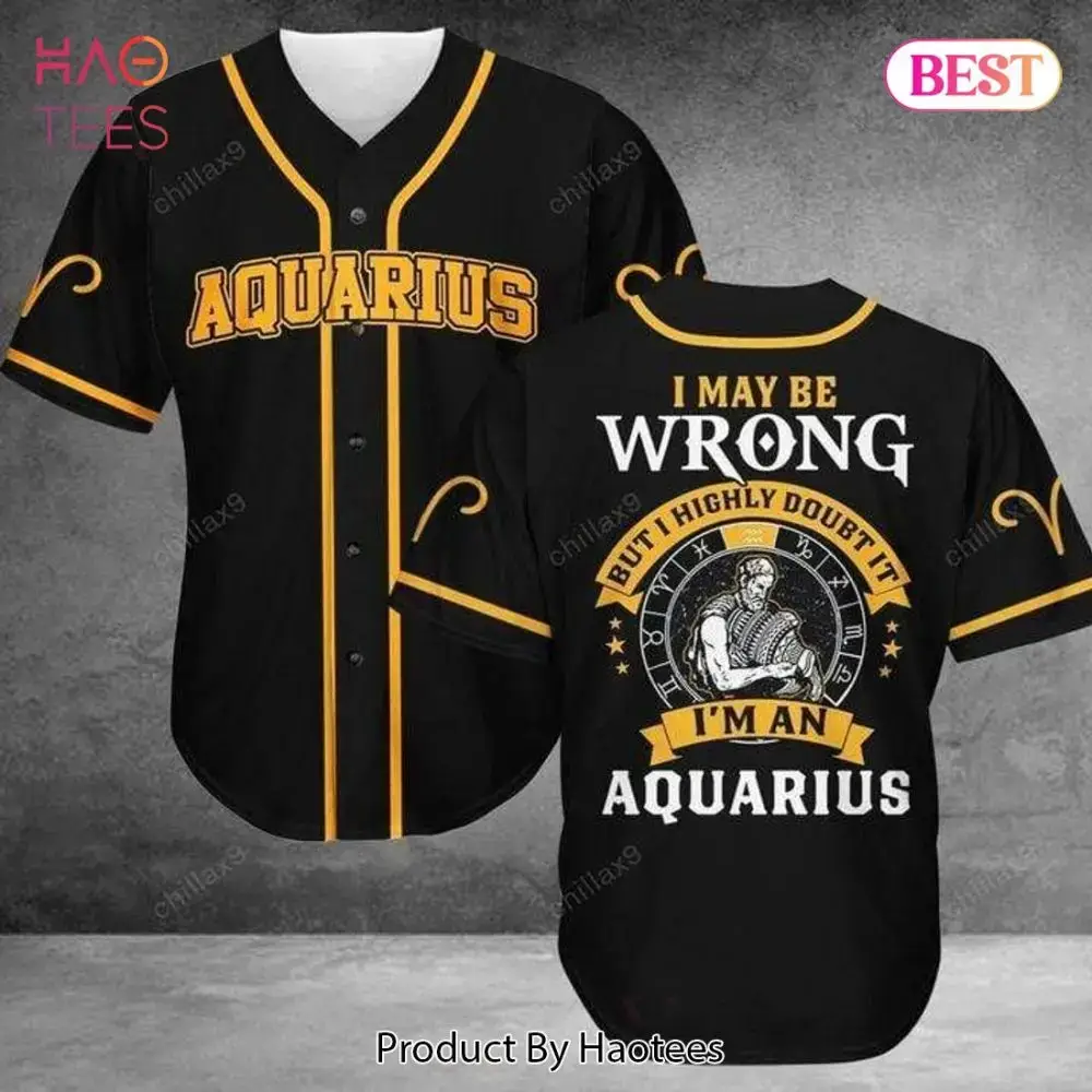 Aquarius Zodiac Baseball Jersey – Unique Astrology Gift For Him/Her – Bold Design, Perfect For Birthdays! Image