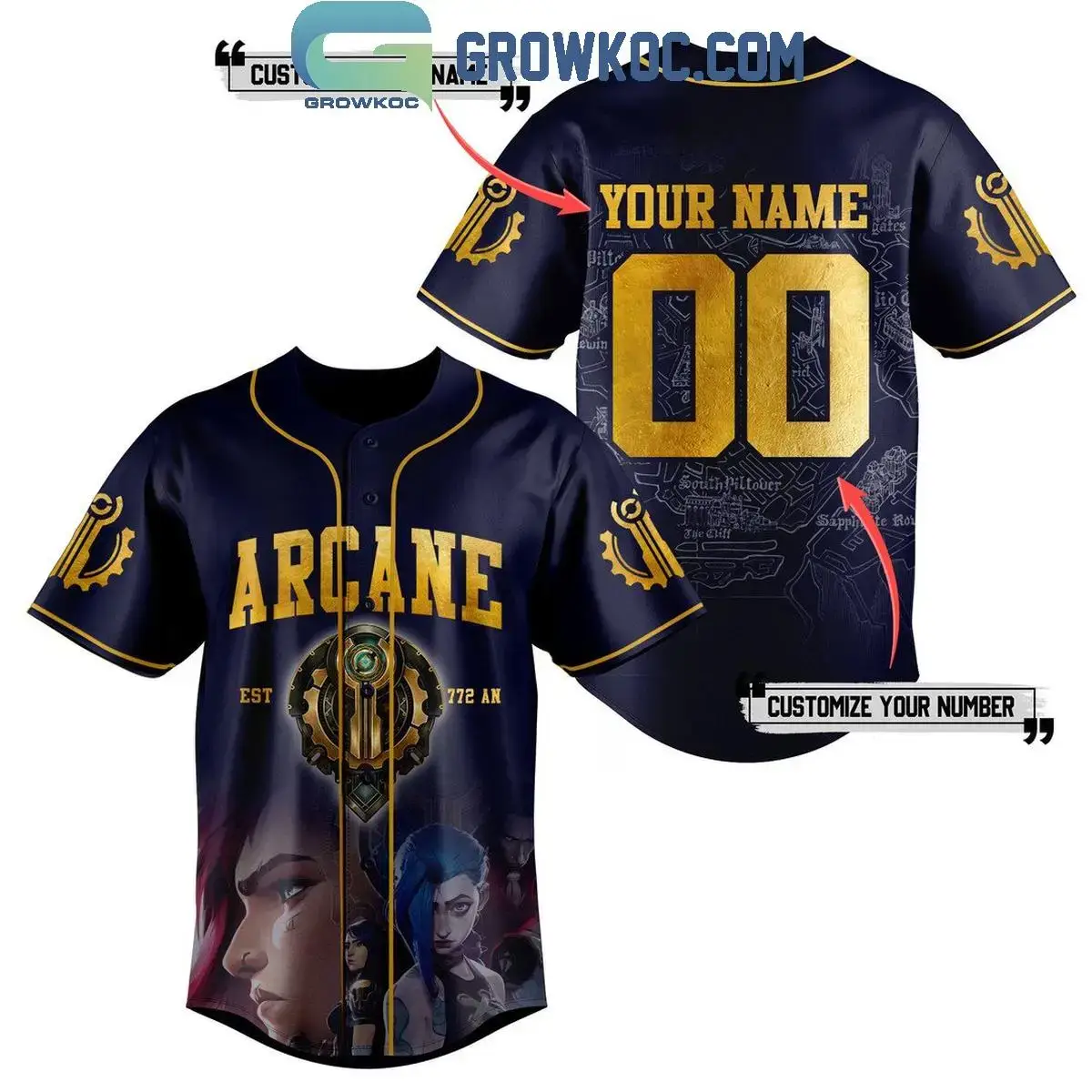 Arcane Est 772 AN Personalized Baseball Jersey Image