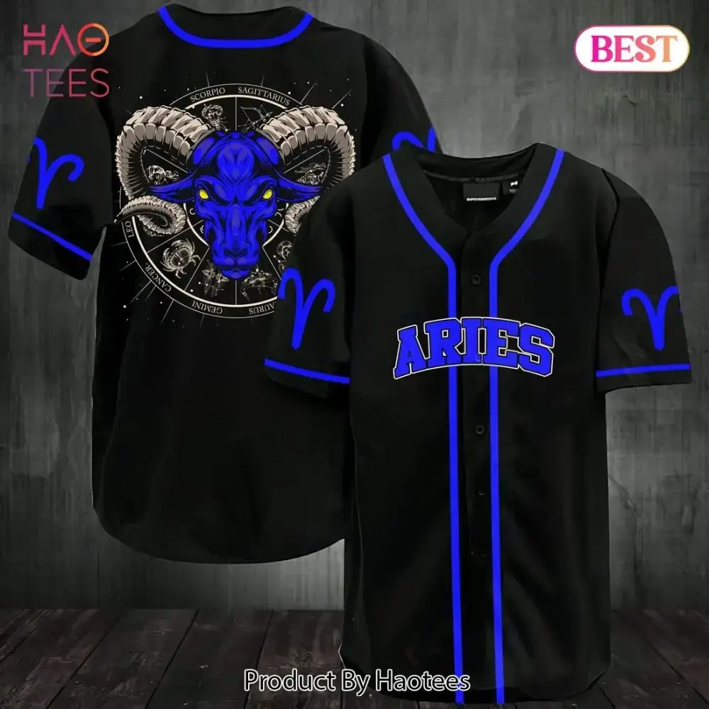 Aries Zodiac Baseball Jersey - Bold Ram Design For Astrology Fans Image