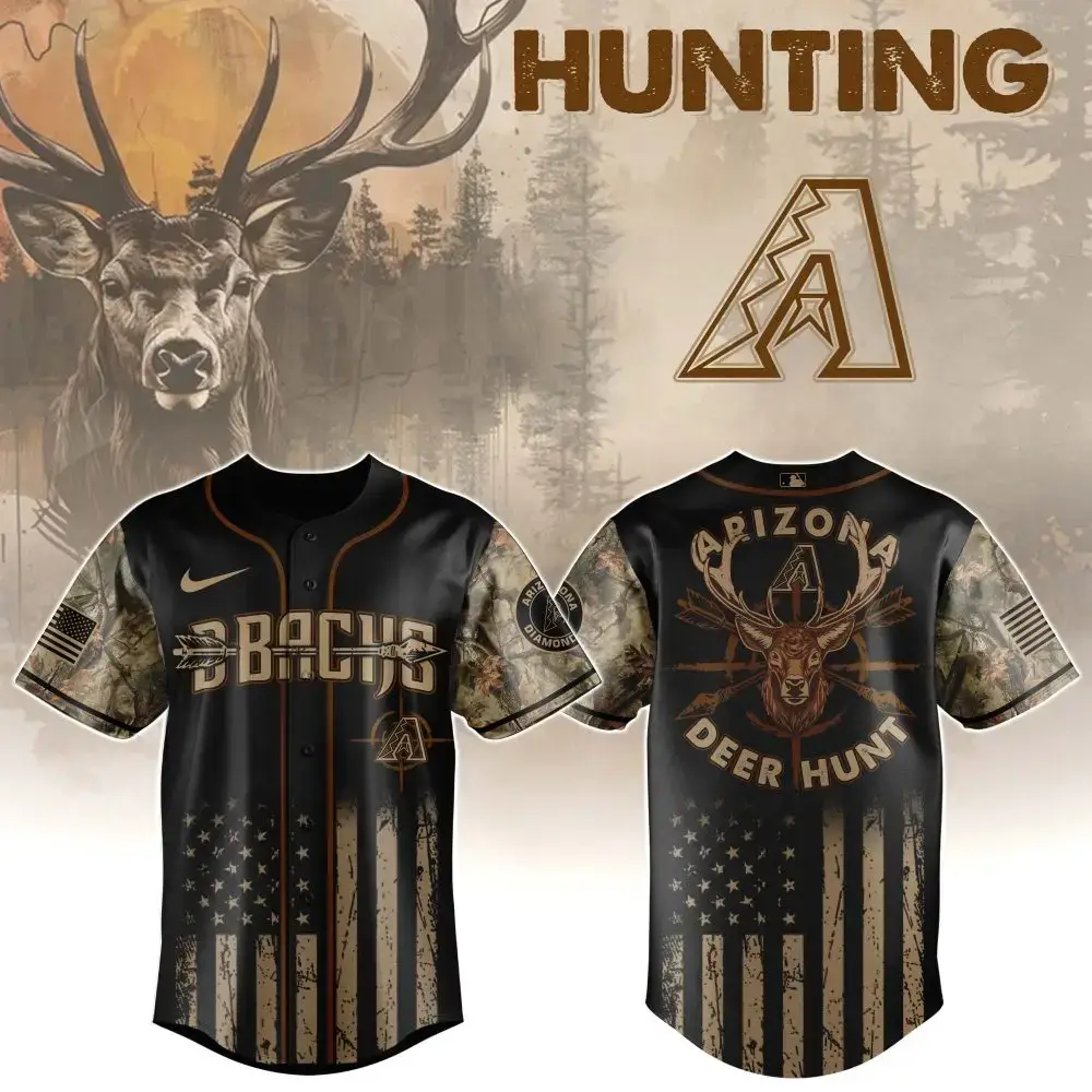 Arizona Deer Hunt Camo Baseball Jersey - Perfect For Hunting & Outdoor Enthusiasts Image