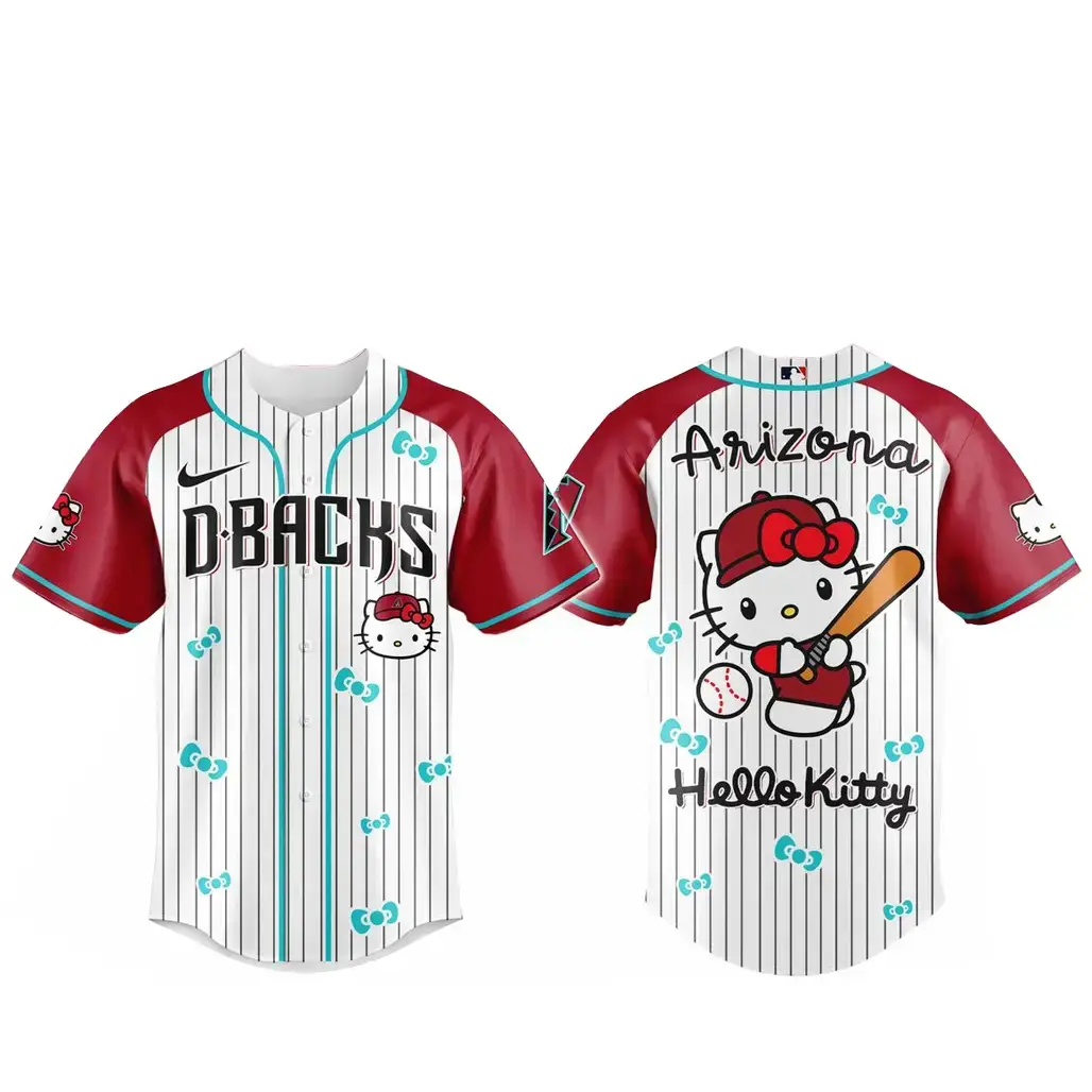 Arizona Diamonbacks x Hello Kitty 2026 And Sanrio World Baseball Jersey Image