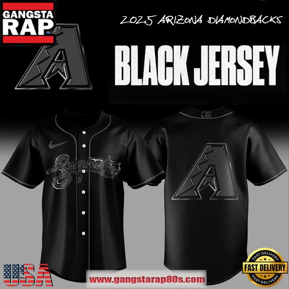Arizona Diamondbacks Back In Black Limited Edition Baseball Jersey Shirt Image