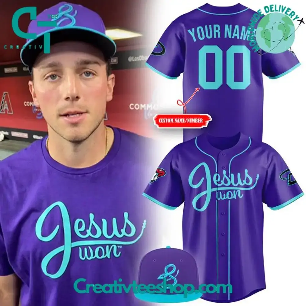 Arizona Diamondbacks Jesus Won Personalized Baseball Jersey Image