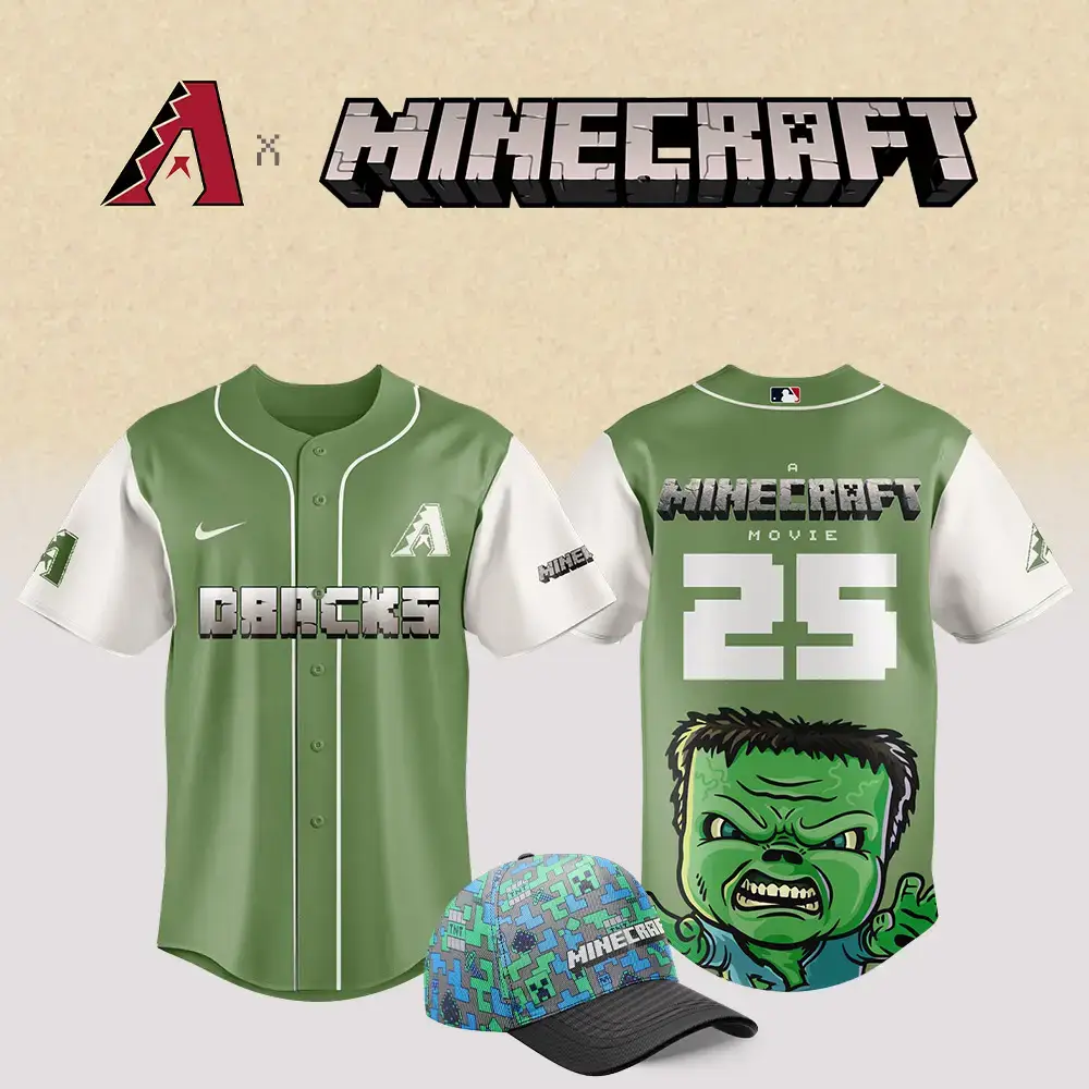 Arizona Diamondbacks Mlb X Minecraft Movie Baseball Jersey Image