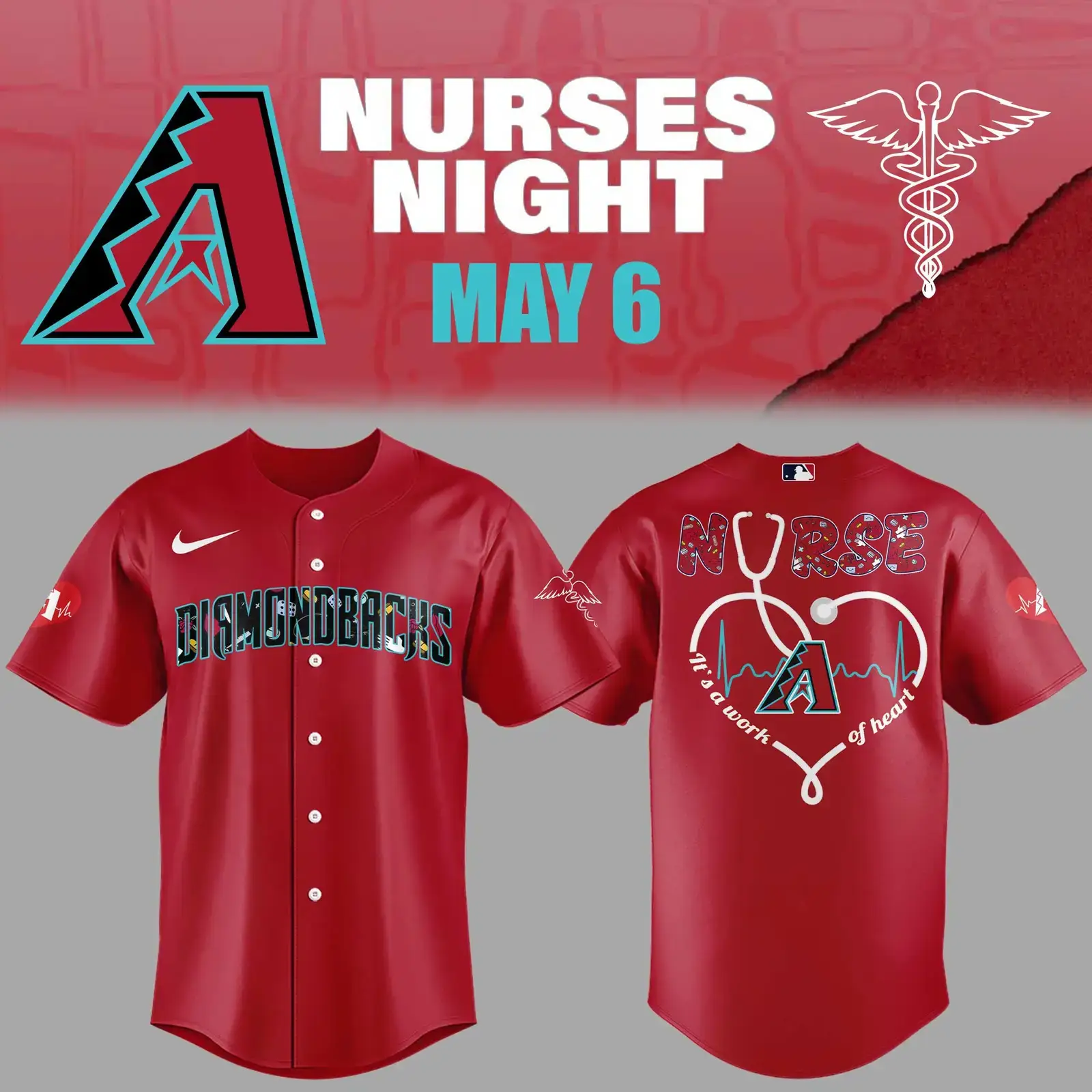 Arizona Diamondbacks Nurses Night Jersey Gift Ideas For Baseball Players Image