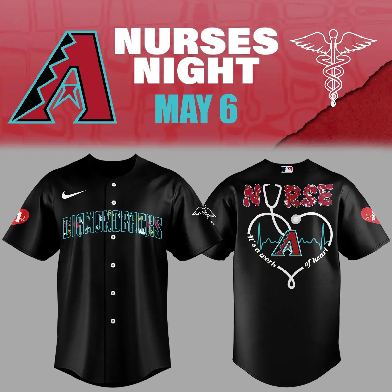 Arizona Diamondbacks Nurses Night Jersey Unique Baseball Gifts Image