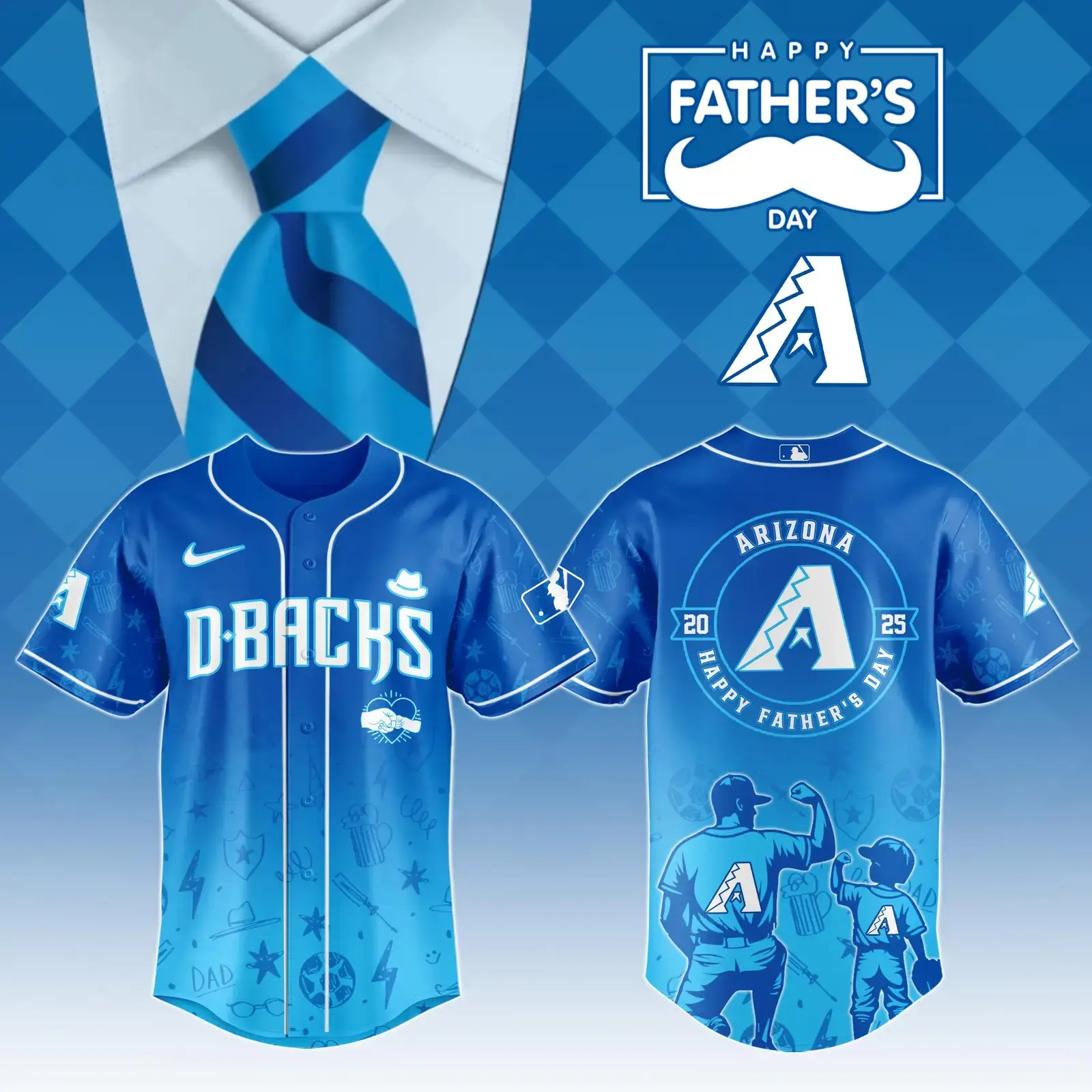 Arizona Diamondbacks Special Father's Day Jersey Gifts For Baseball Players Image