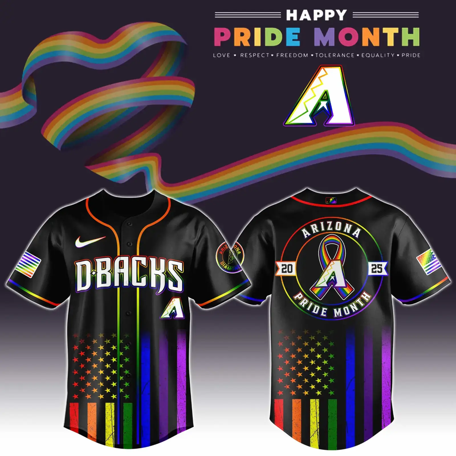 Arizona Diamondbacks Special Pride Month Jersey Baseball Gifts For Fans Image