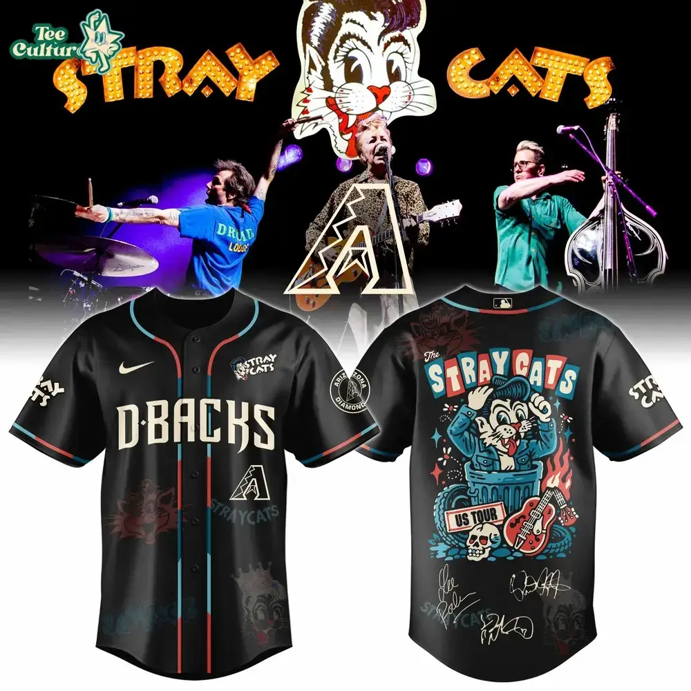 Arizona Diamondbacks Stray Cats 2026 US Tour Inspired Baseball Jersey Image