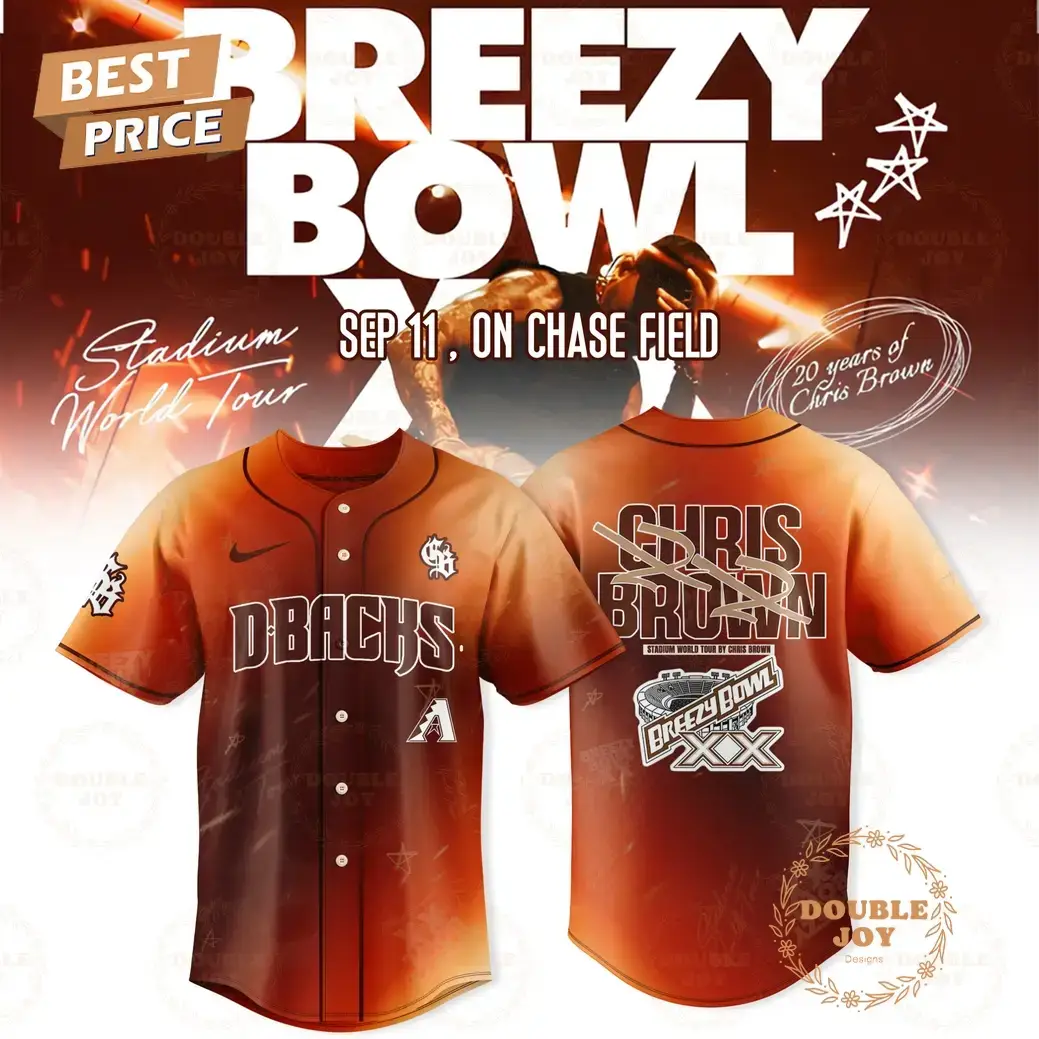 Arizona Diamondbacks x Chris Brown Breezy Bowl XX Tour 2025 Special Edition Baseball Jersey Image