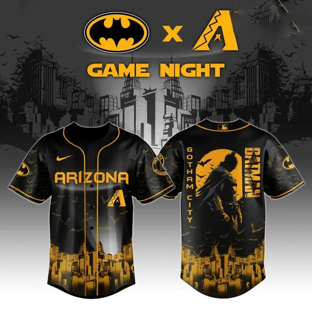 Arizona Diamondbacks x DC Batman Game Night Special Baseball Jersey Baseball Lover Gift Ideas Image
