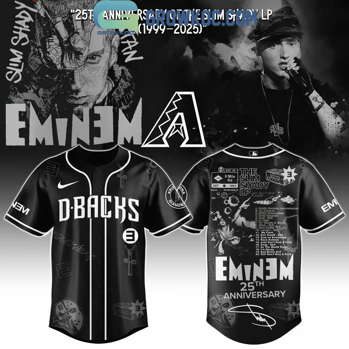 Arizona Diamondbacks x Eminem 25th Anniversary Of The Slim Shady LP 2025 Jersey Image