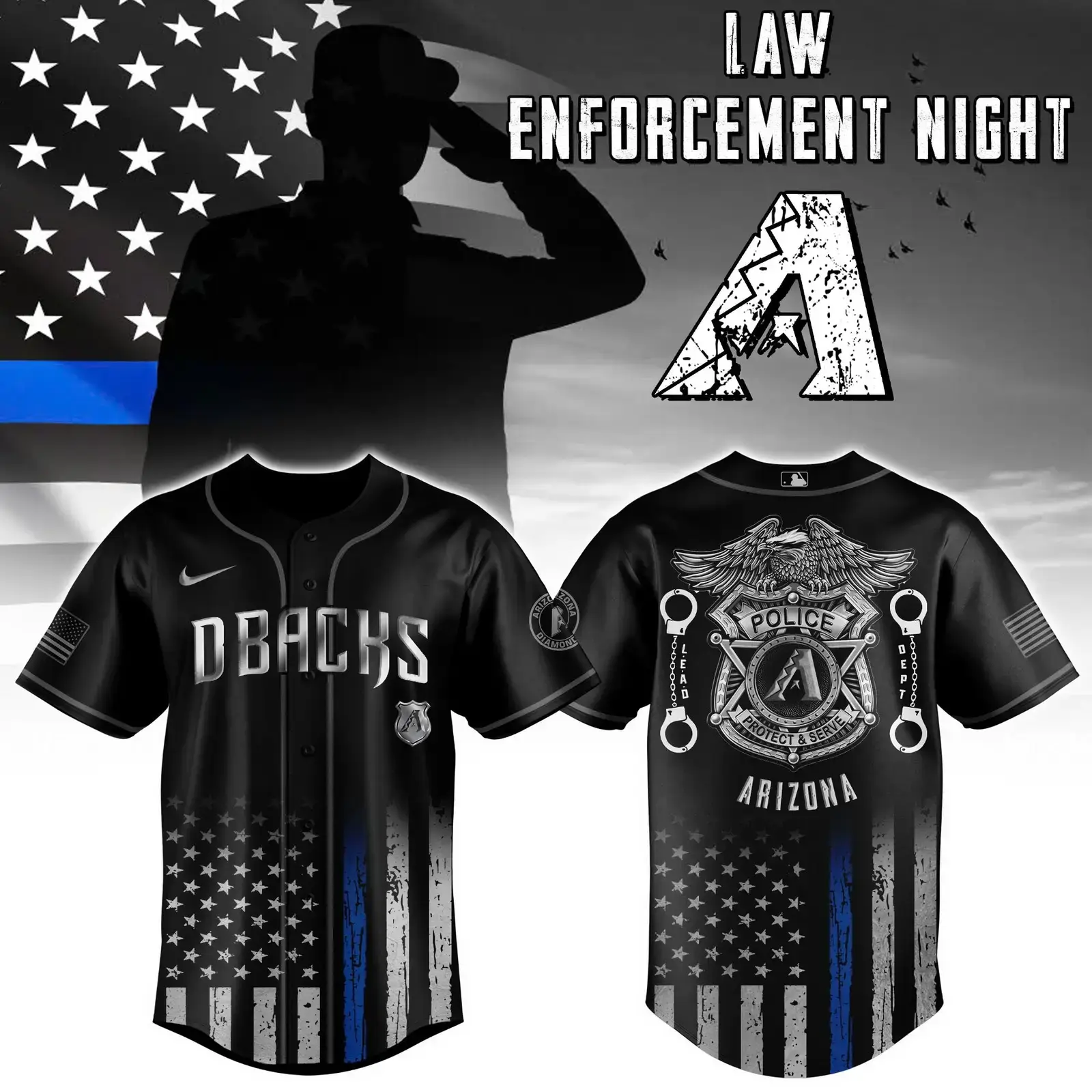 Arizona Diamondbacks x Law Enforcement Night Edition Jersey 2025 Image