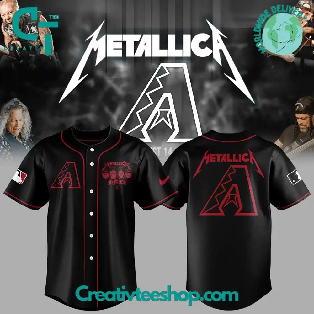 Arizona Diamondbacks X Metallica Special Black Baseball Jersey Image