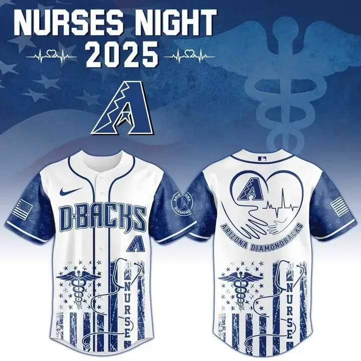 Arizona Diamondbacks x Nurses Night 2025 Baseball Jersey Arizona Diamondbacks Merch Dad Gifts Image