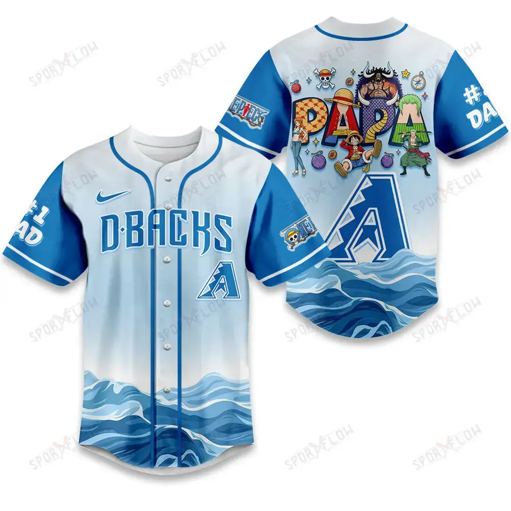 Arizona Diamondbacks X One Piece Grand Line Papa Father'S Day Baseball Jersey Image