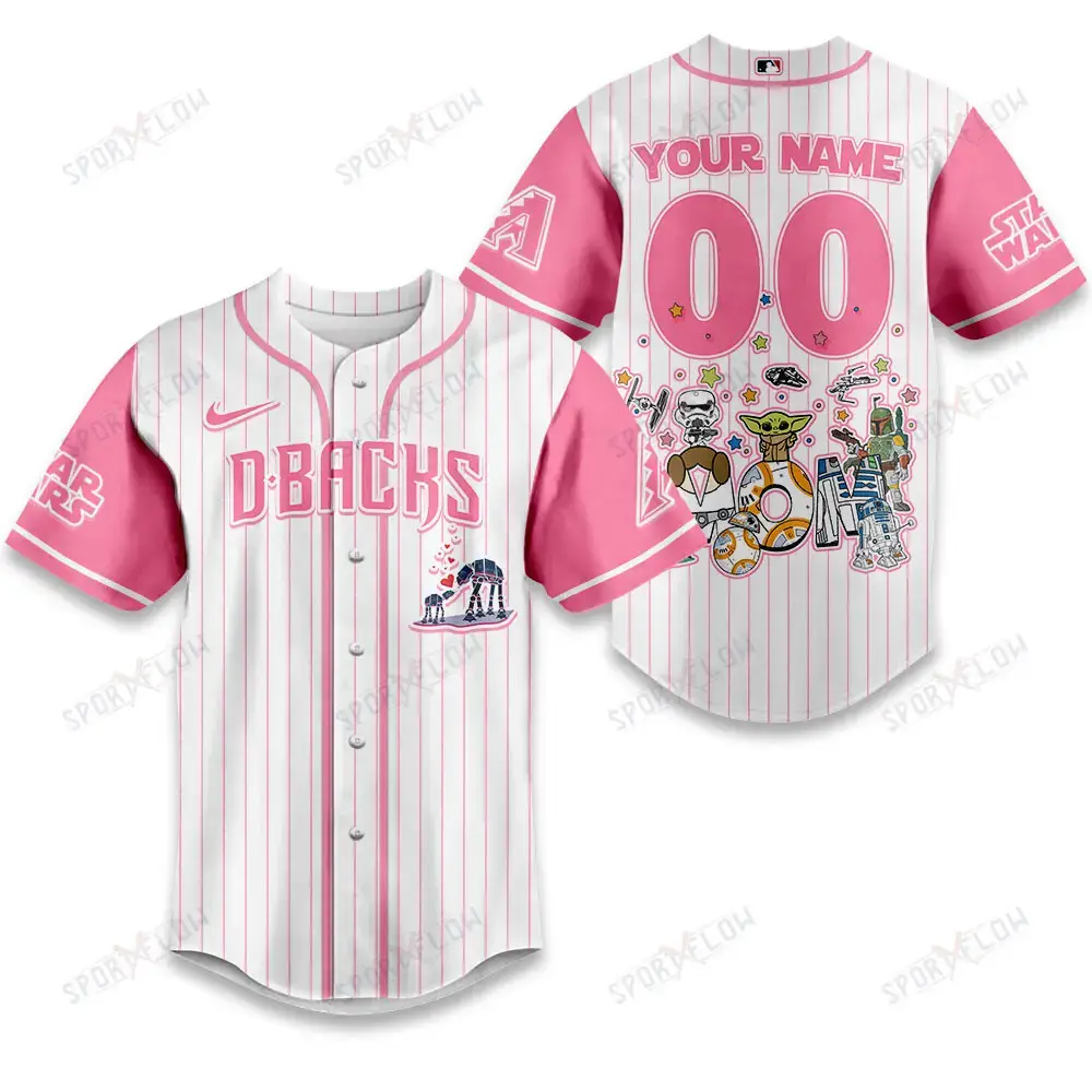 Arizona Diamondbacks X Star Wars Galaxy'S Best Mom Custom Baseball Jersey Image