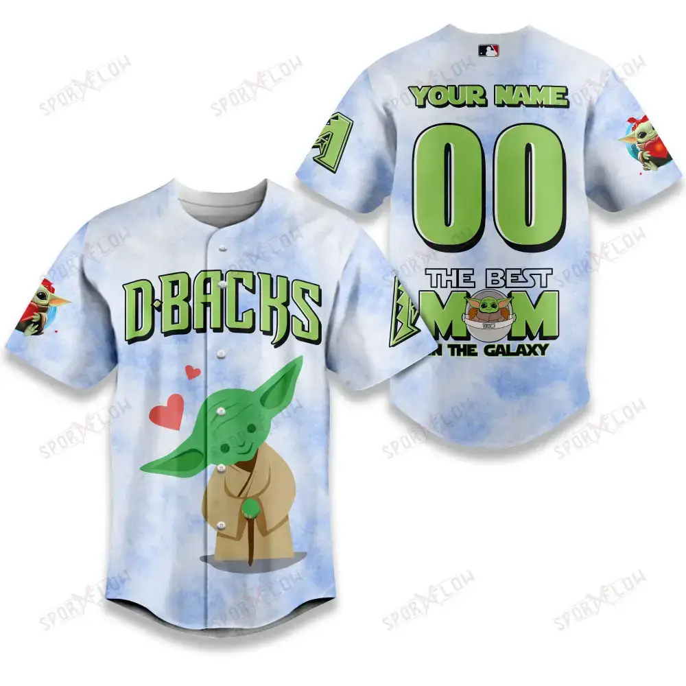 Arizona Diamondbacks X Star Wars Yoda Best Mom Custom Baseball Jersey Image