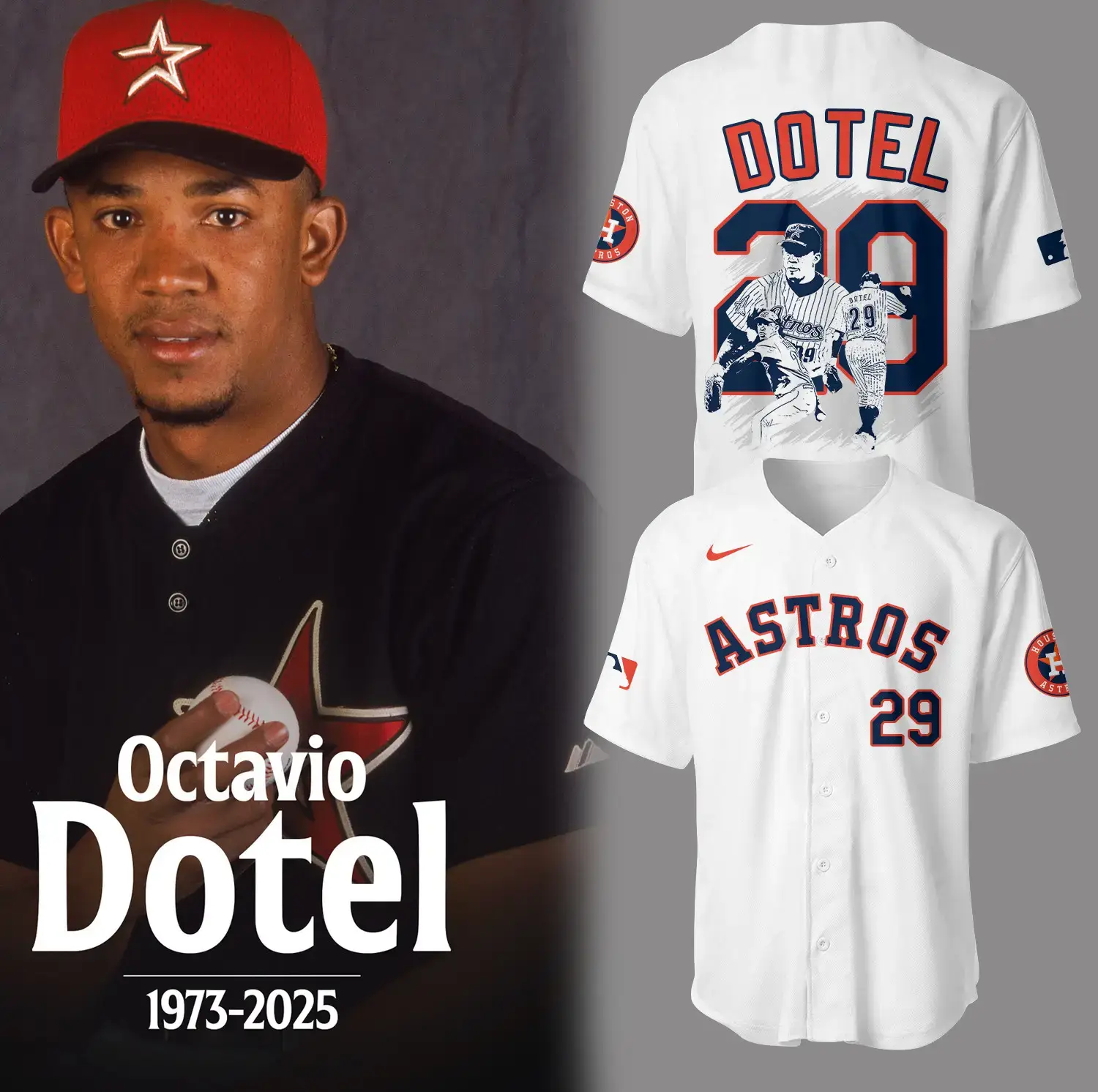 Astros Baseball 2025 RIP Octavio Dotel Jersey Cool Baseball Gifts Image