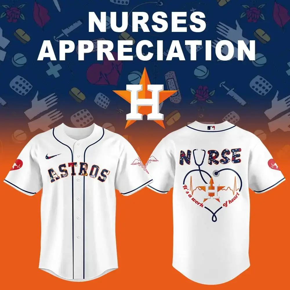 Astros Baseball Nurses Night Jersey Gifts For Baseball Players Baseball Coach Gift Ideas Image