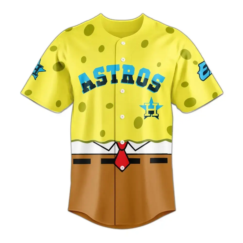 Astros Spongebob Jersey – Unique Cartoon Style Baseball Shirt For Fans Image