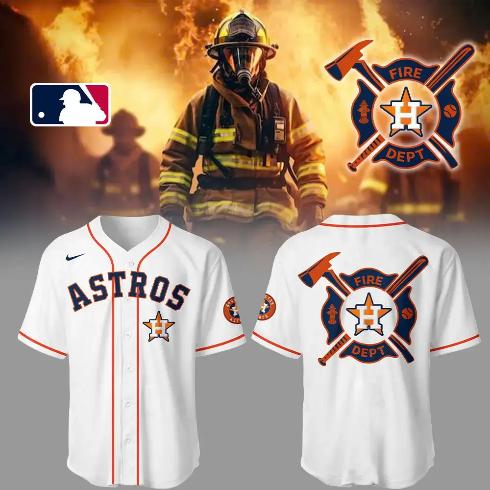 Astros x Firefighter Appreciation Night Jersey Baseball Coach Gift Ideas Image