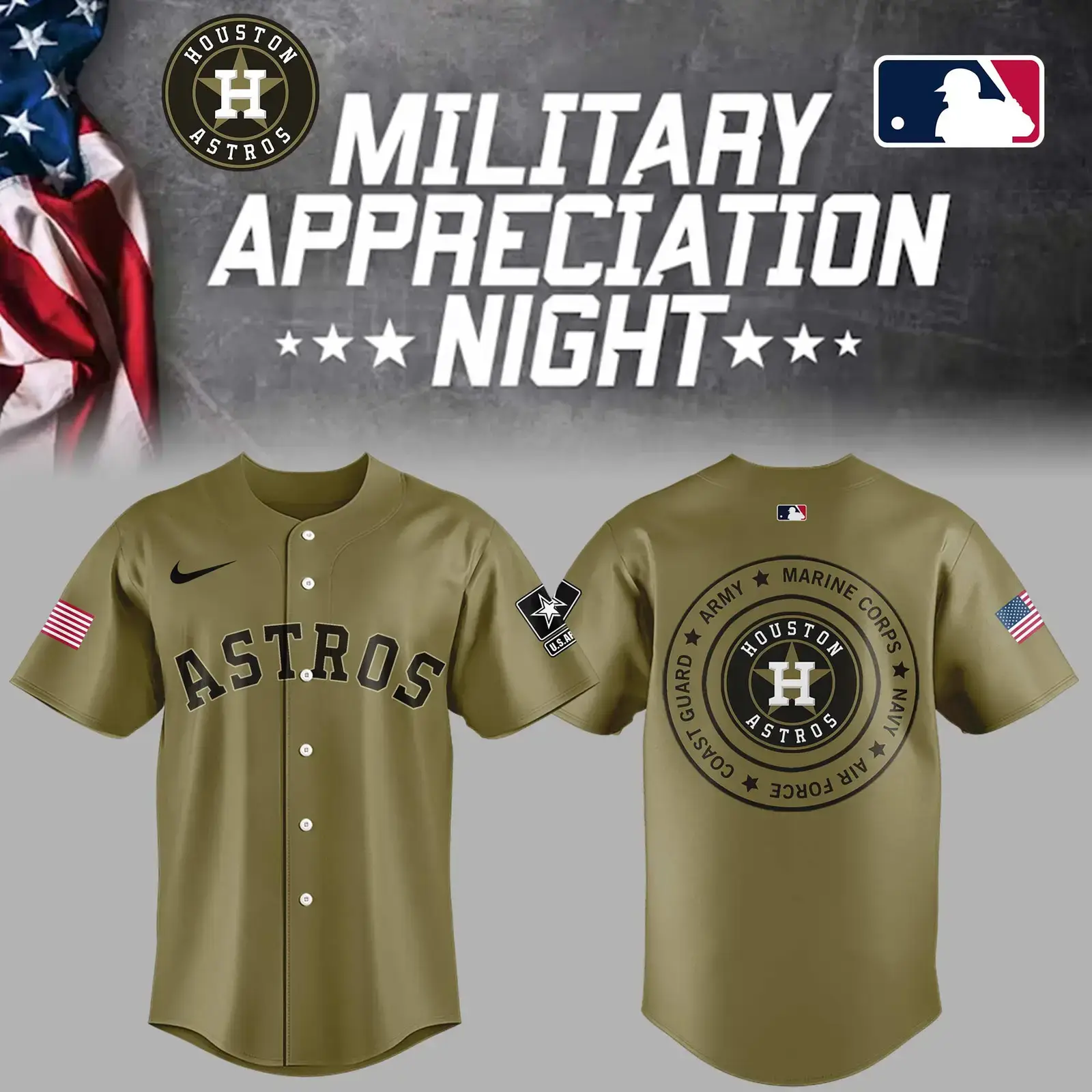 Astros x Military Appreciation Night Jersey Gift Ideas For Baseball Players Image