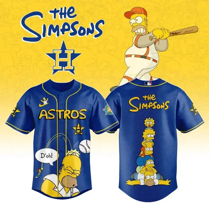 Astros x The Simpsons 2025 Throwback Jersey Gift Ideas For Baseball Players Image