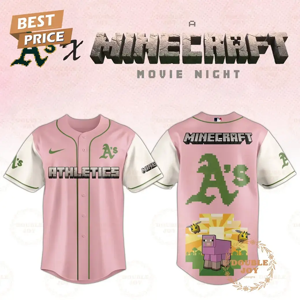Athletics 2025 A Minecraft Movie Night Special Edition Baseball Jersey Image