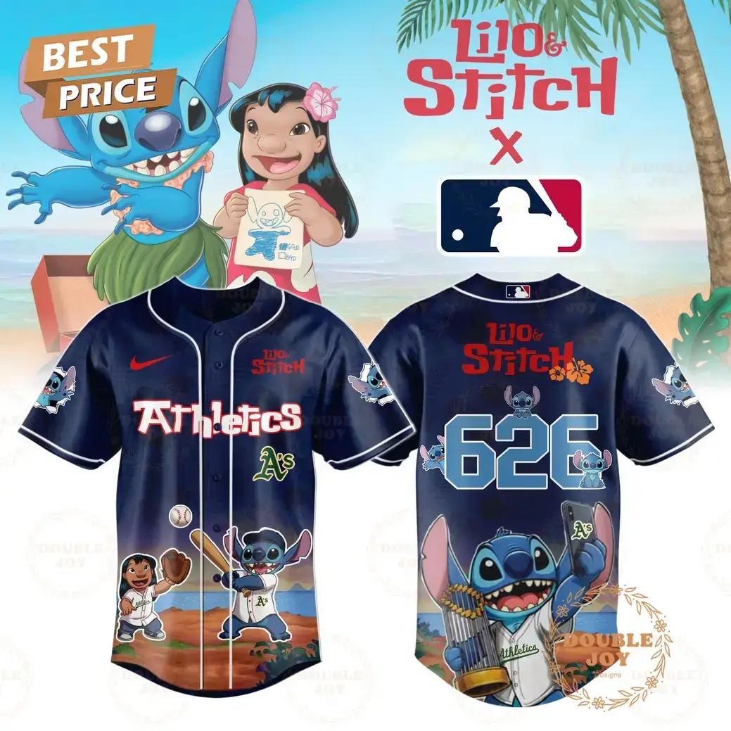 Athletics 2025 Lilo And Stitch 626 Special Edition Baseball Jersey Image