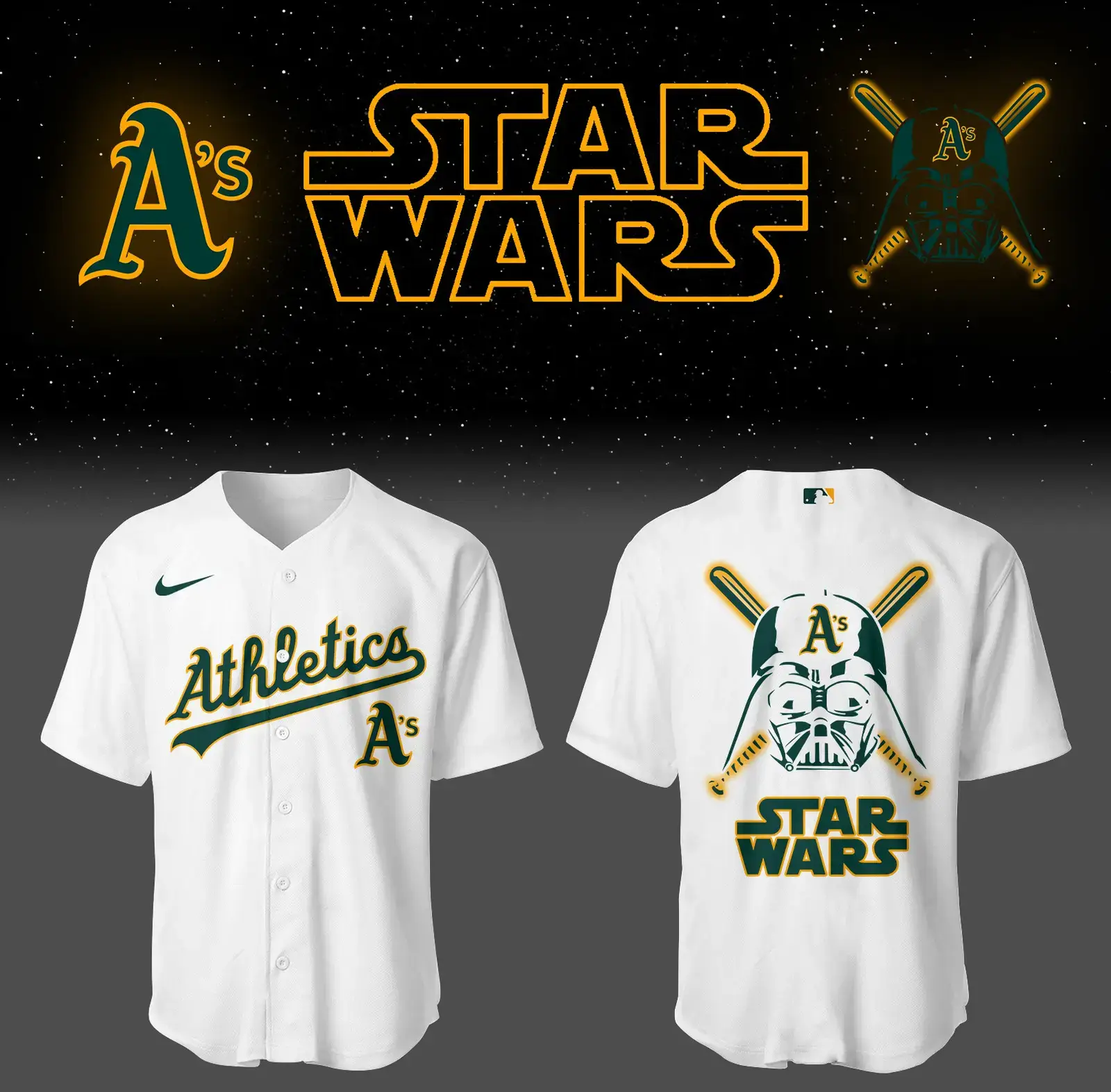 Athletics Jays Baseball 2025 Athletics x Star Wars White Jersey Gifts For Baseball Fans Image