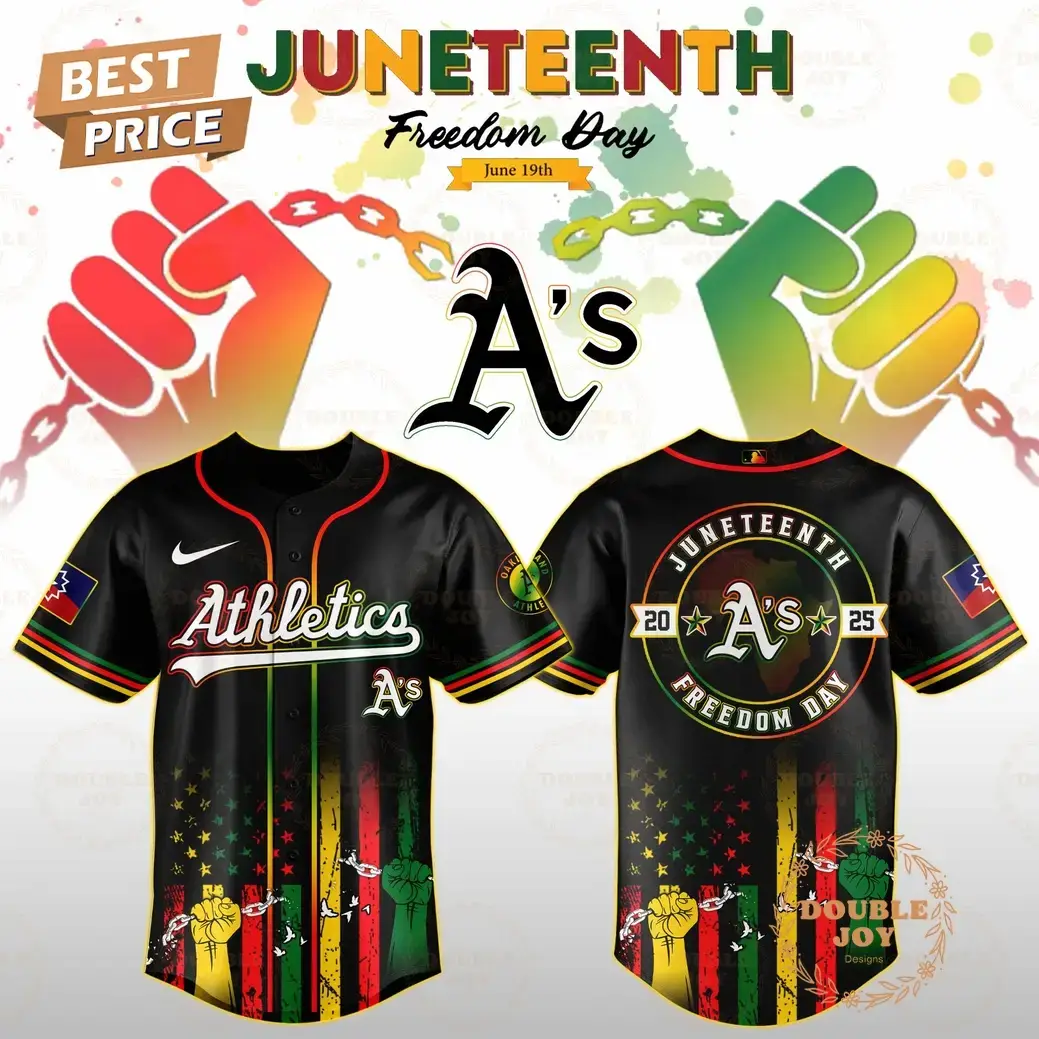 Athletics Juneteenth Freedom Day 2025 Special Edition Baseball Jersey Image