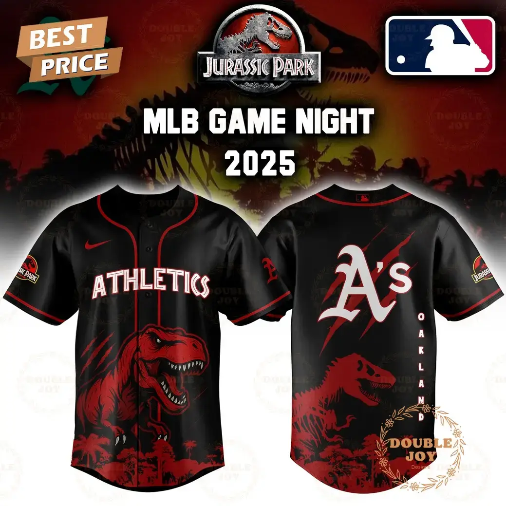 Athletics Jurassic Park Game Night 2025 Limited Edition Baseball Jersey Image