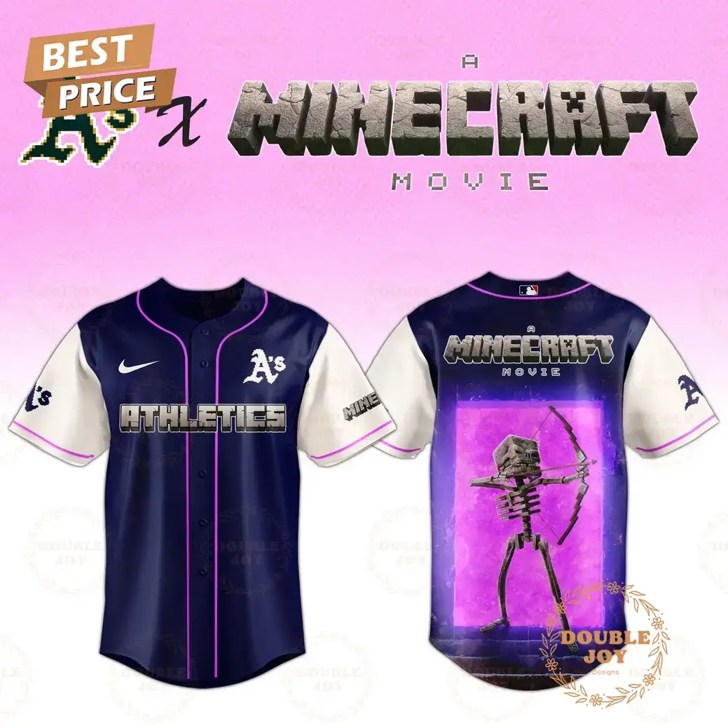Athletics Skeleton A Minecraft Movie 2025 Special Edition Baseball Jersey Image