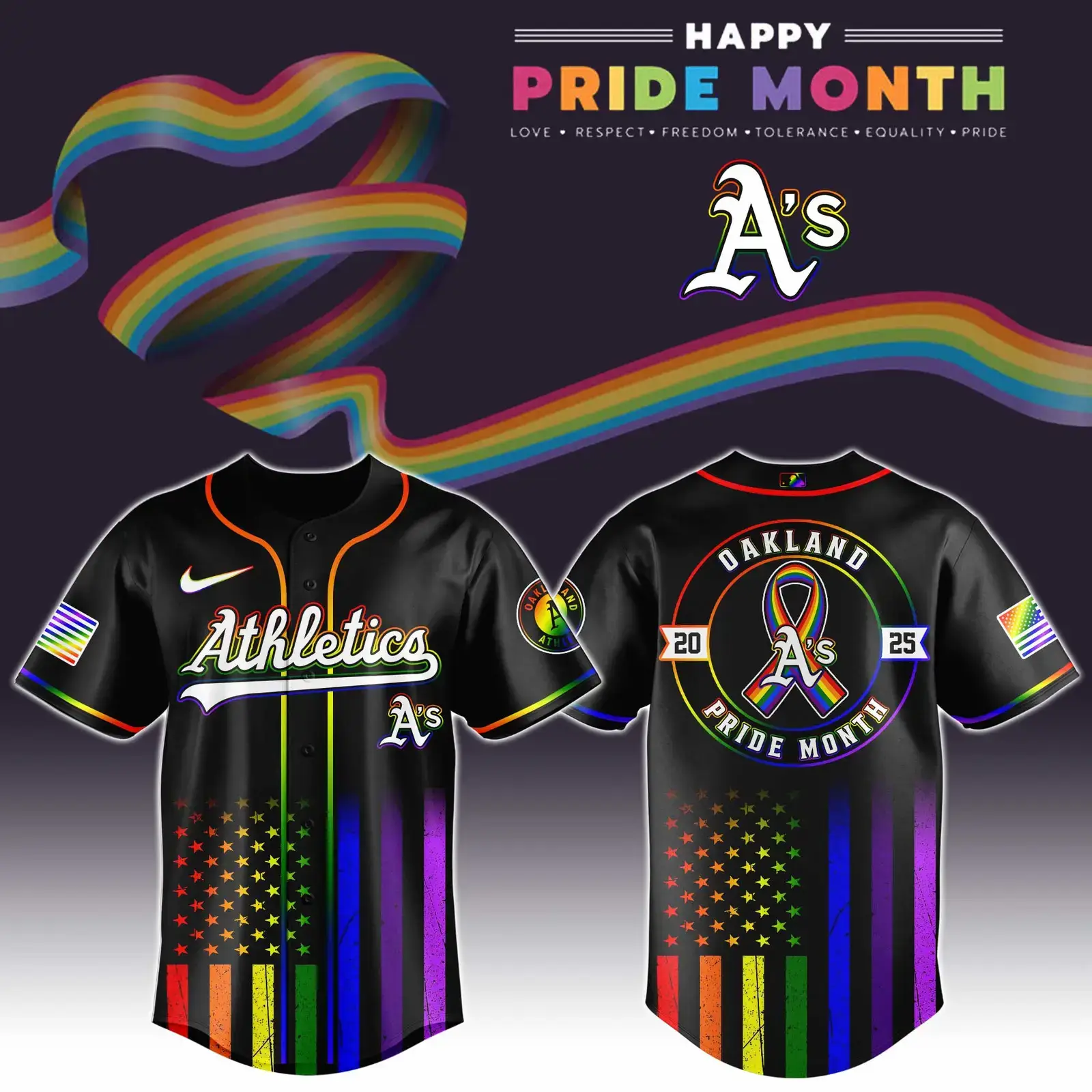 Athletics Special Pride Month Jersey Unique Baseball Gifts Image