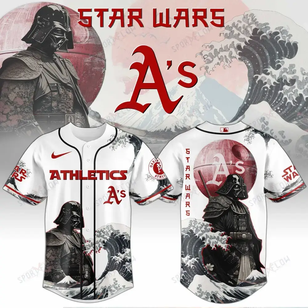 Athletics X Star Wars Darth Vader Japanese Aesthetic Baseball Jersey Image