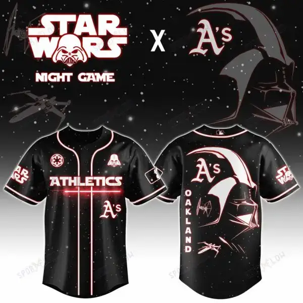 Athletics X Star Wars Darth Vader Sith Lord Night Game Baseball Jersey Image