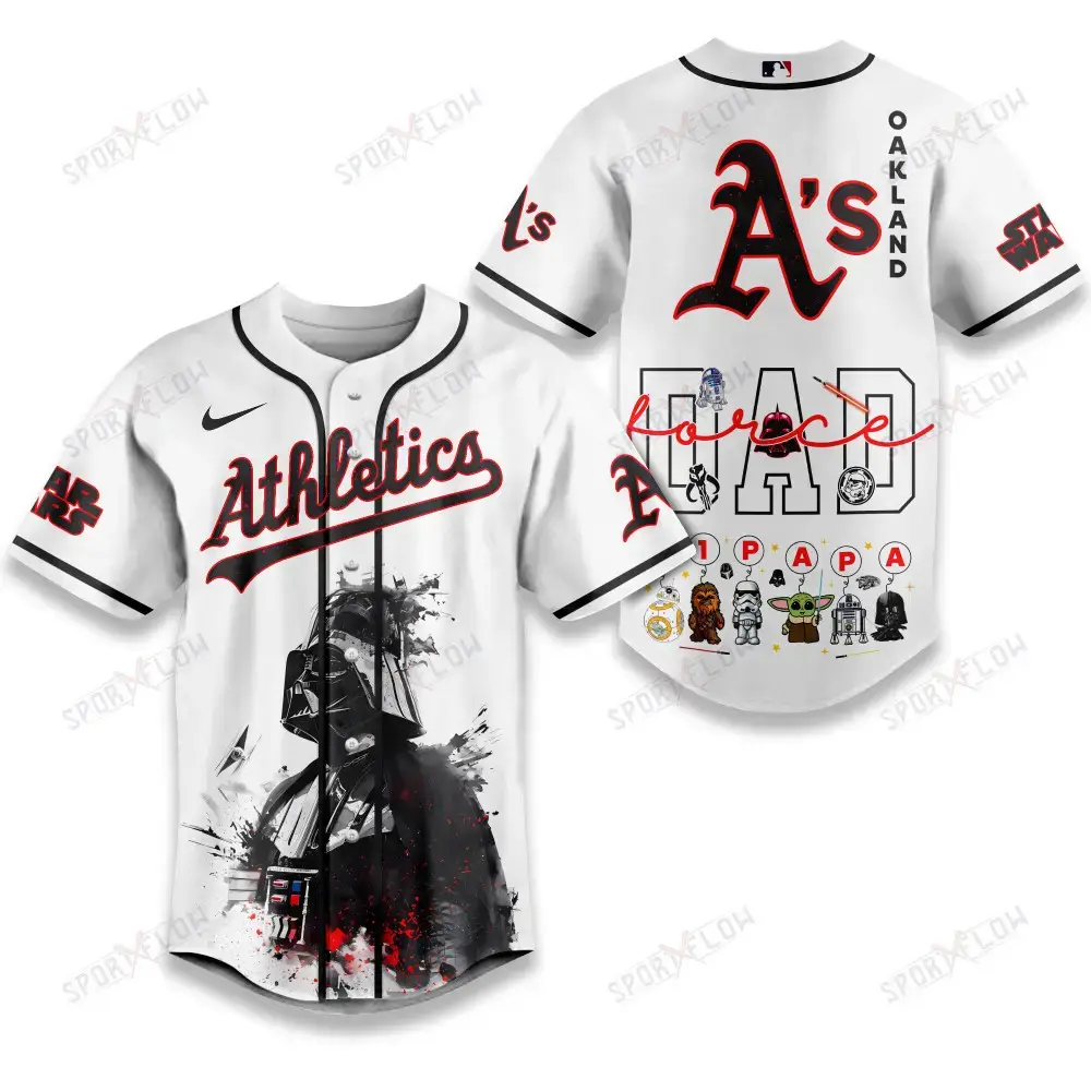 Athletics X Star Wars The Force Dad Father'S Day Baseball Jersey Image