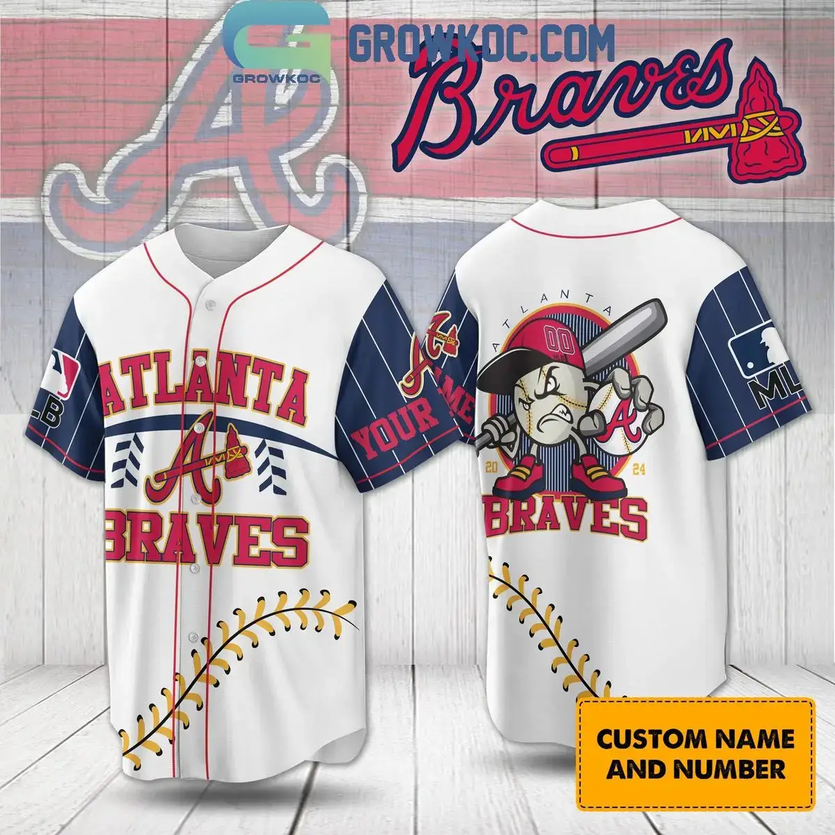 Atlanta Braves 2024 Baseball Fan Love Personalized Baseball Jersey Image