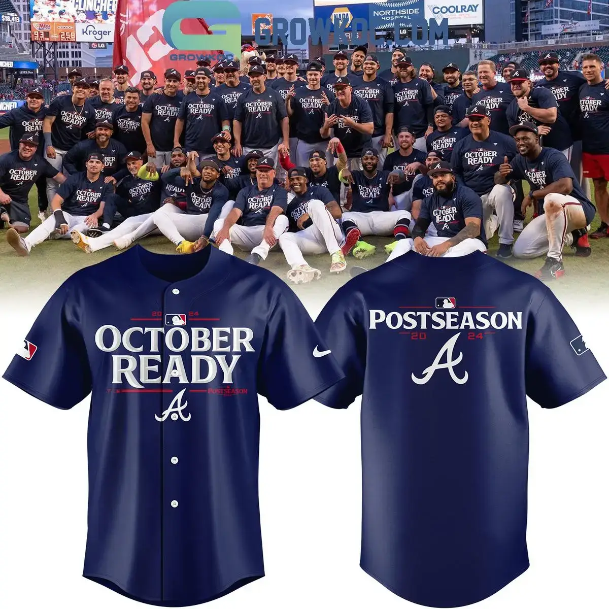 Atlanta Braves 2024 MLB Postseason Locker Room Baseball Jersey Image