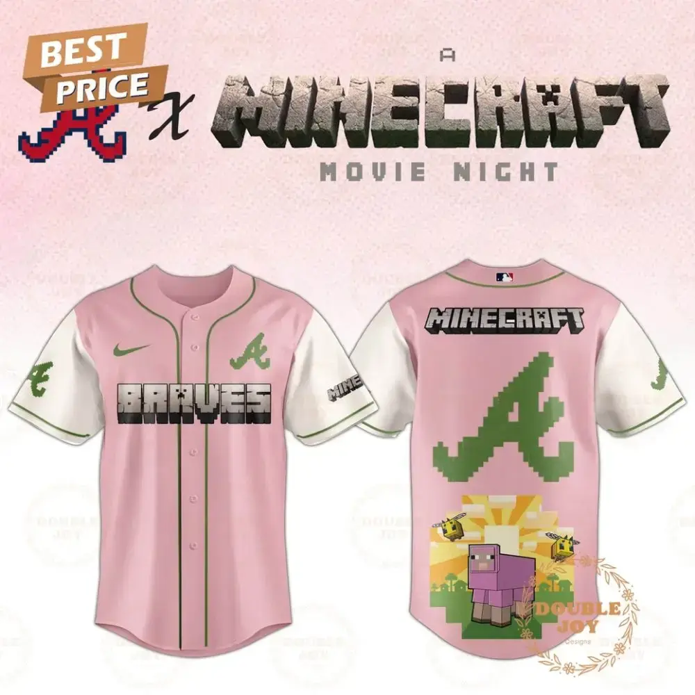Atlanta Braves 2025 A Minecraft Movie Night Special Edition Baseball Jersey Image