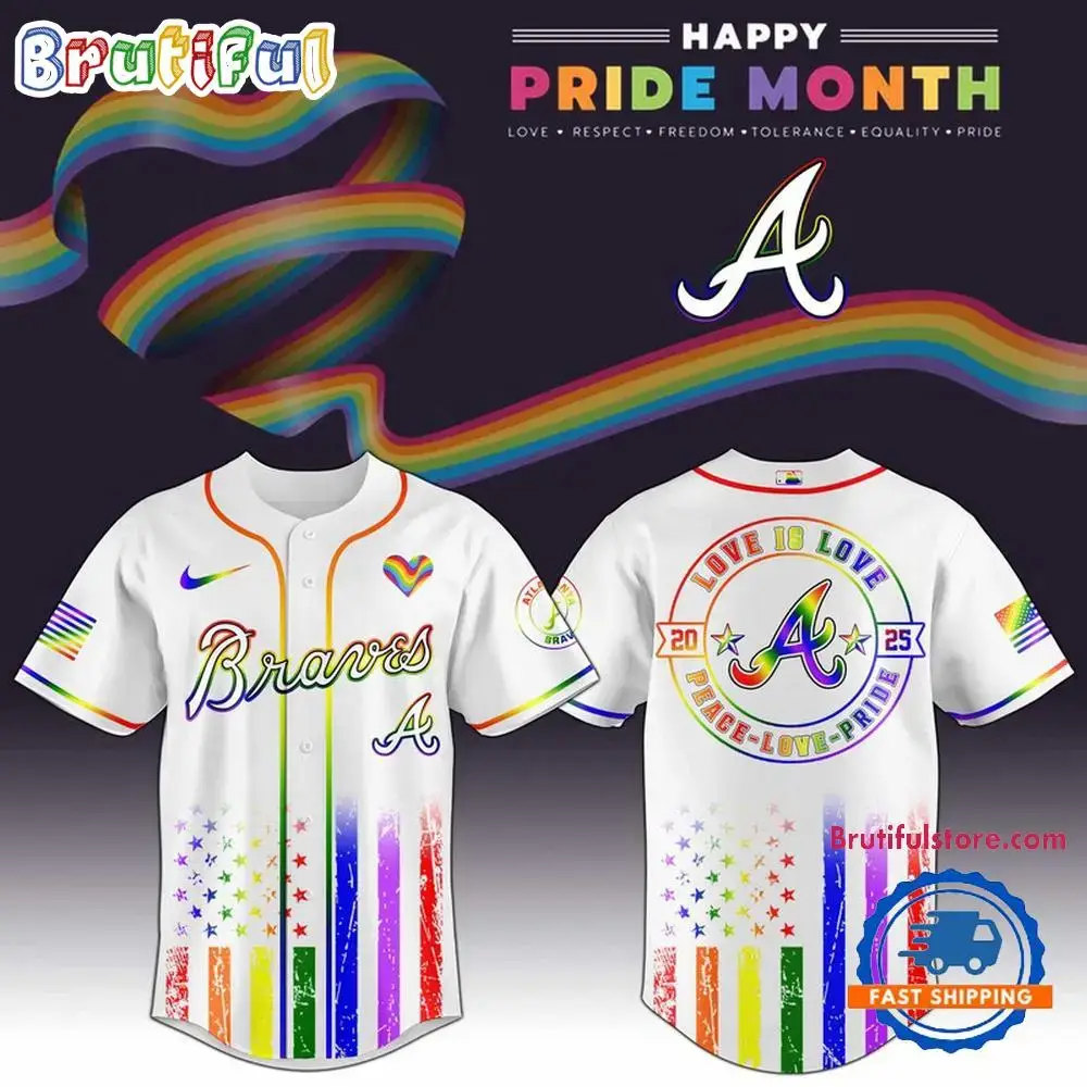 Atlanta Braves 2025 Happy Pride Month Limited Edition Baseball Jersey Image